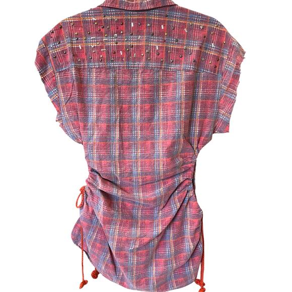 VINTAGE‎ One Of A Kind CARLO SANTINI REWORKED ROPE PULL SIDE T-SHIRT DRESS XXL - Picture 2 of 8